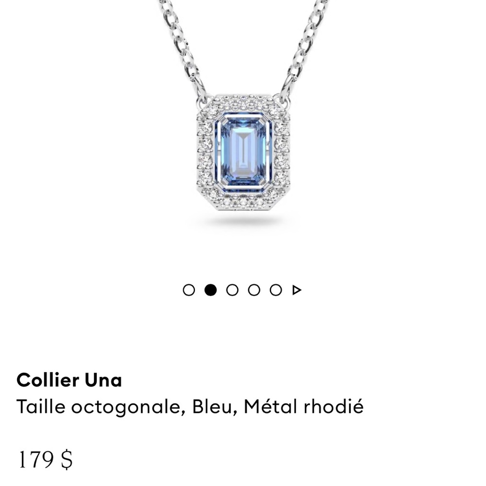 Swarovski - Elegant Silver and Blue Pendant Necklace